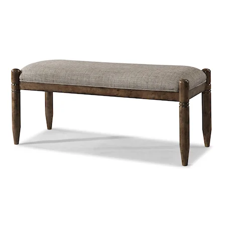 Accent Bench with Upholstered Seat and Wood Legs